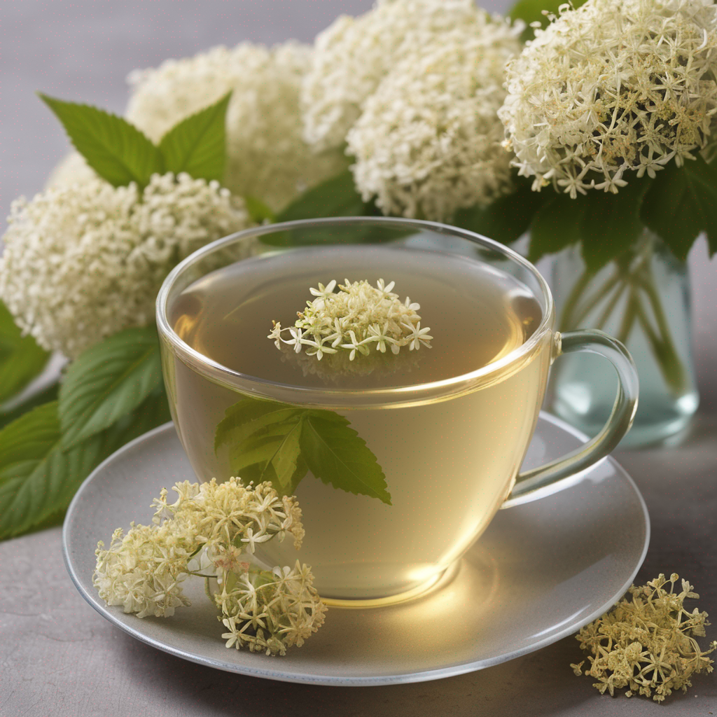 elderflower tea in a cup