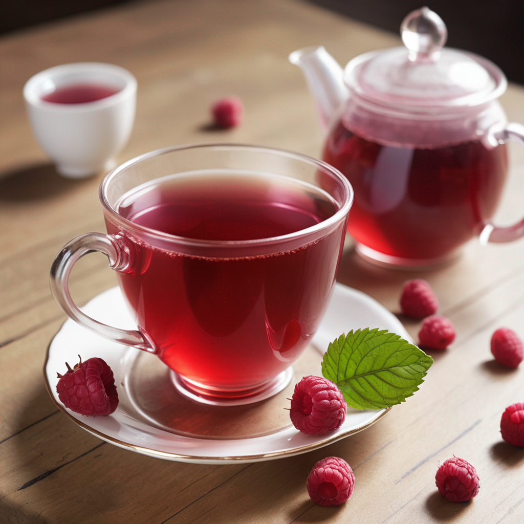 --rasberry tea in a cup